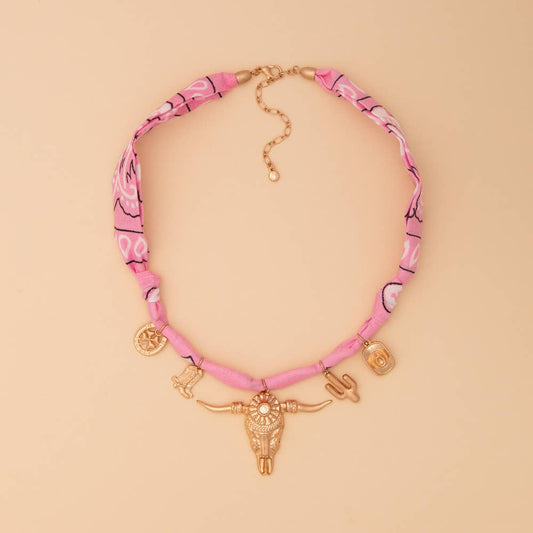 Bandana Western Theme Charm Necklace