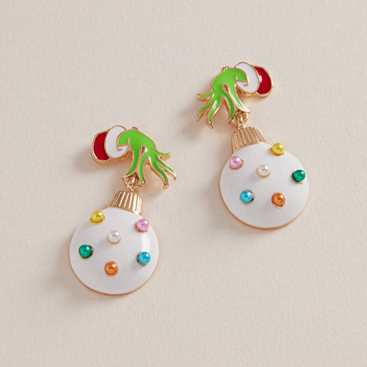 Green Monster Hands Ornament Earrings