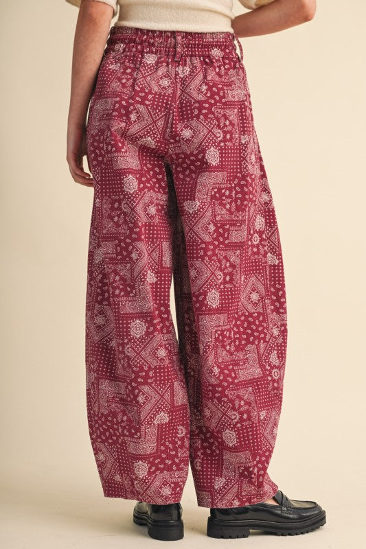 Berry Bandana Pleated Pants Preorder