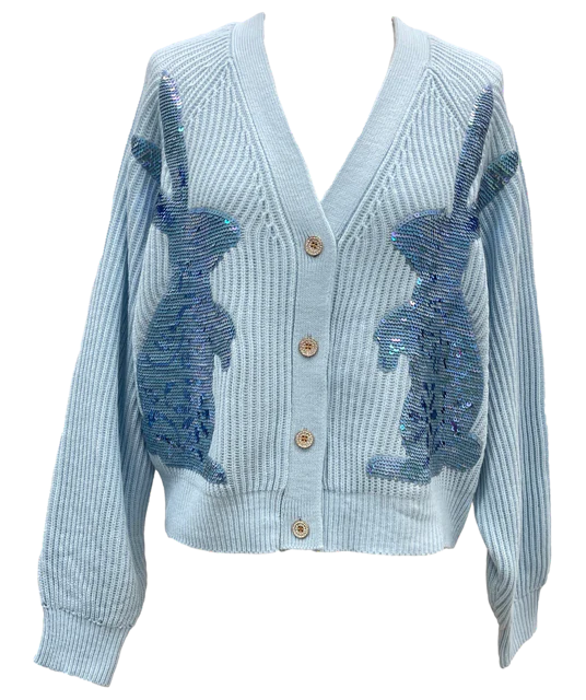 Light Blue Bunny Cardigan by Queen of Sparkles