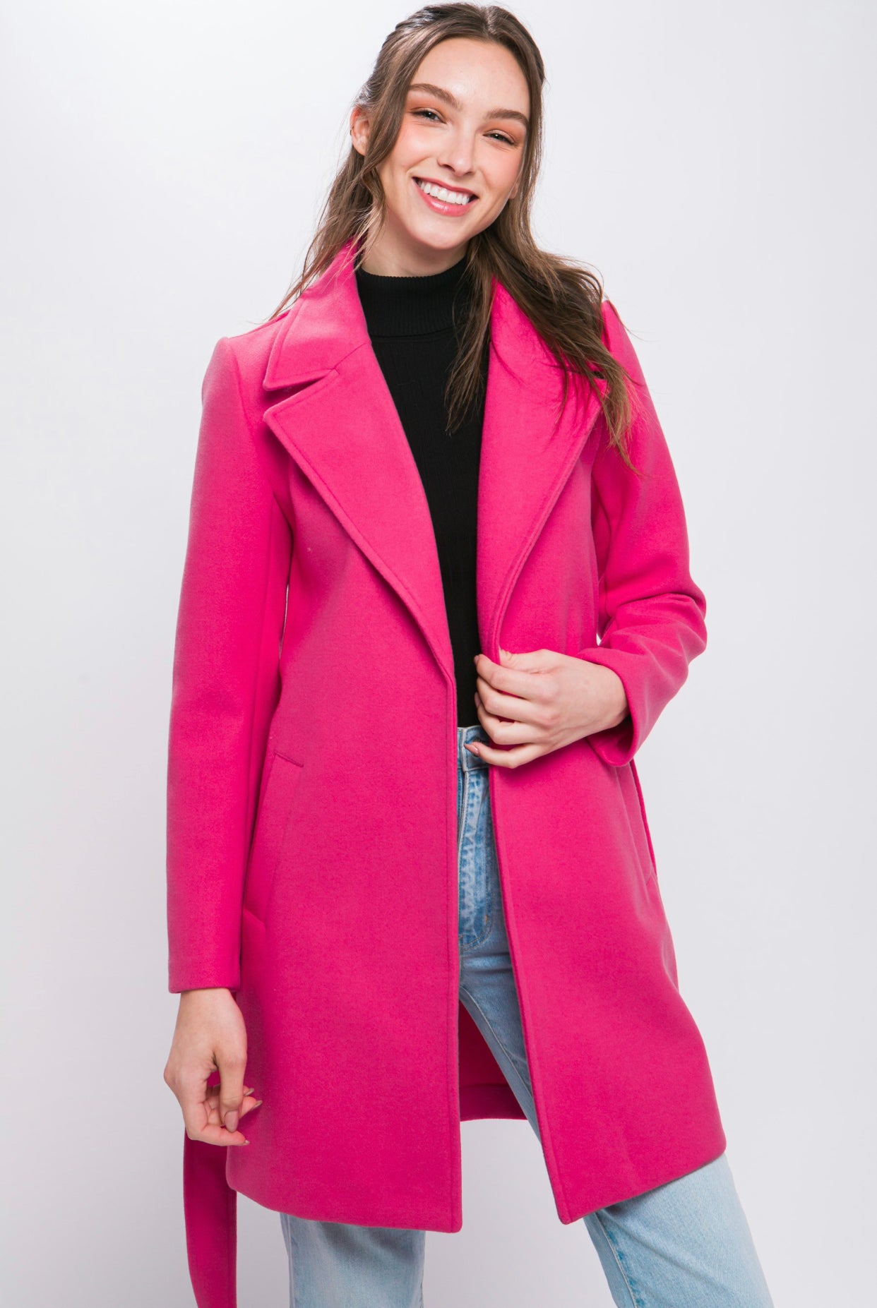 Fun, Flirty, & Fuchsia Trench Coat