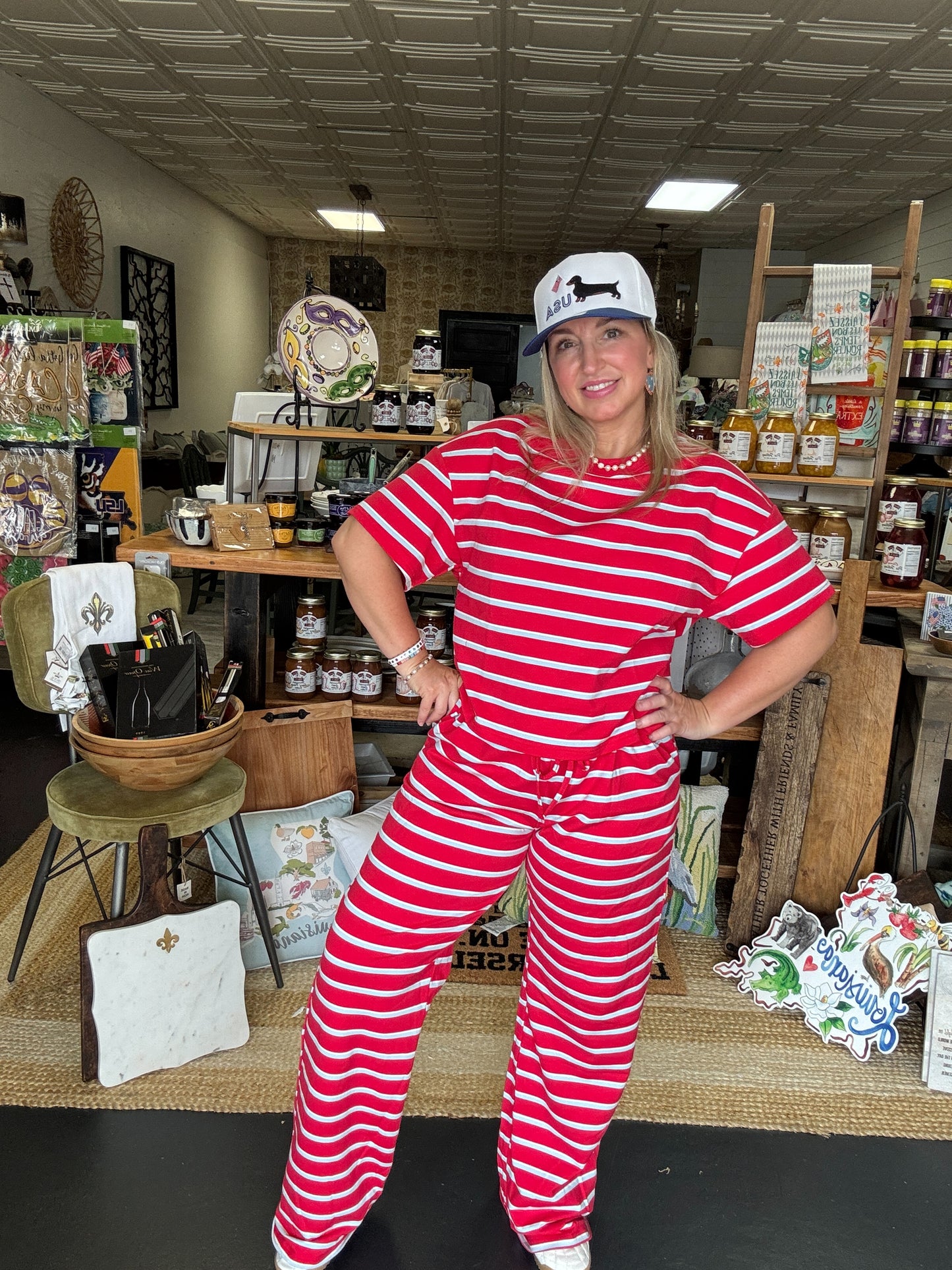 Tomato Blue Striped Pants