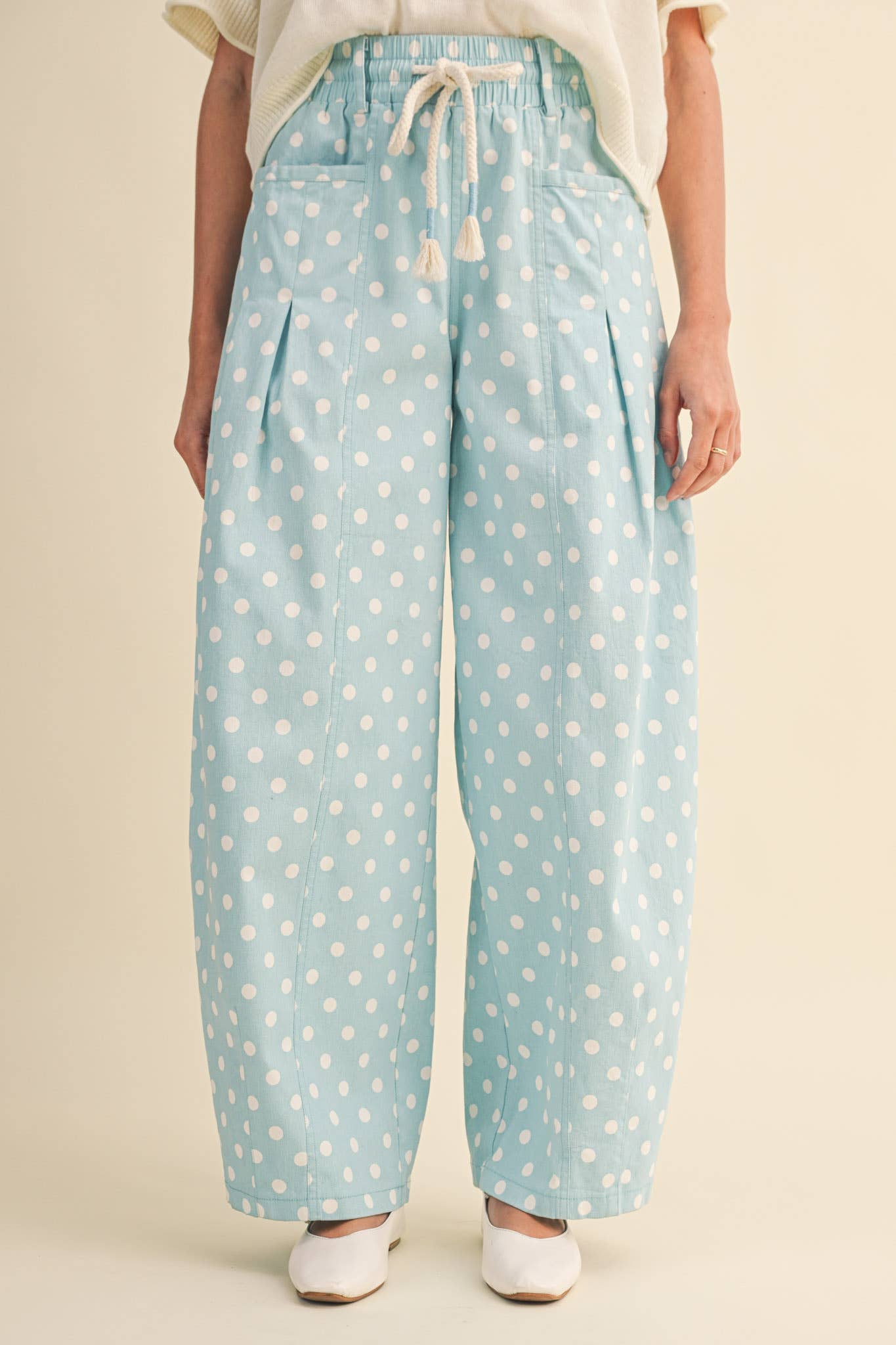 Polka Dot Pleated Pants