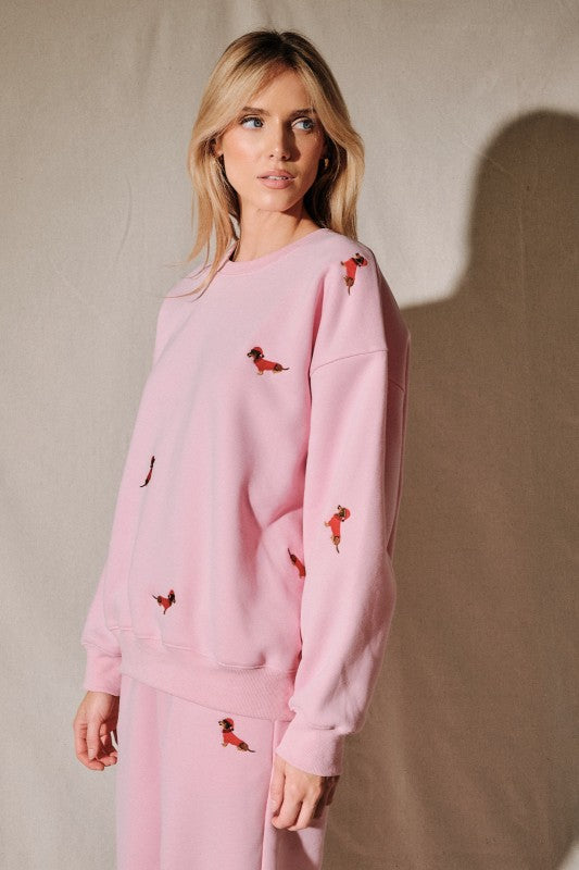 Santa Weenie Pink Sweatshirt