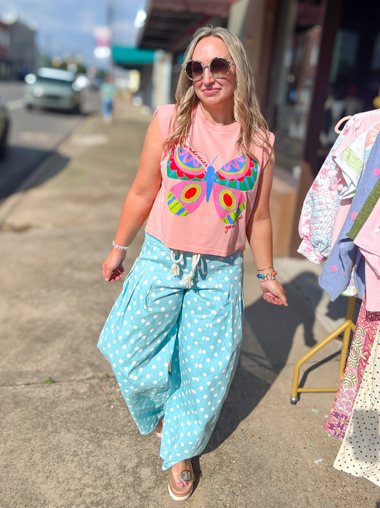 Polka Dot Pleated Pants