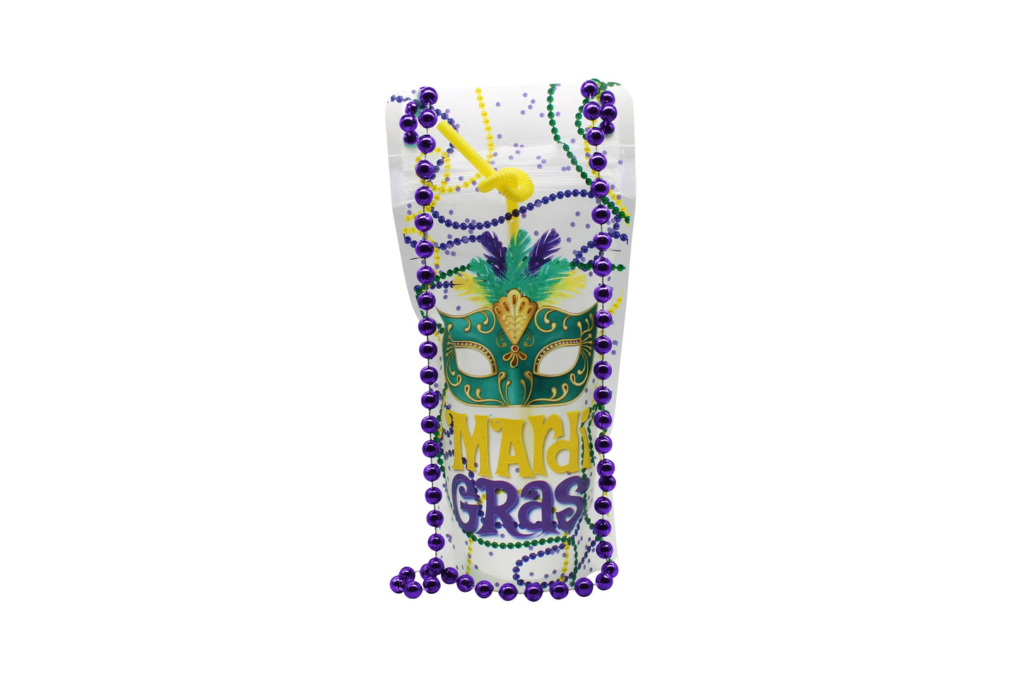 Mardi Gras - Wearable Drink Pouches (16 oz | 2-pack)