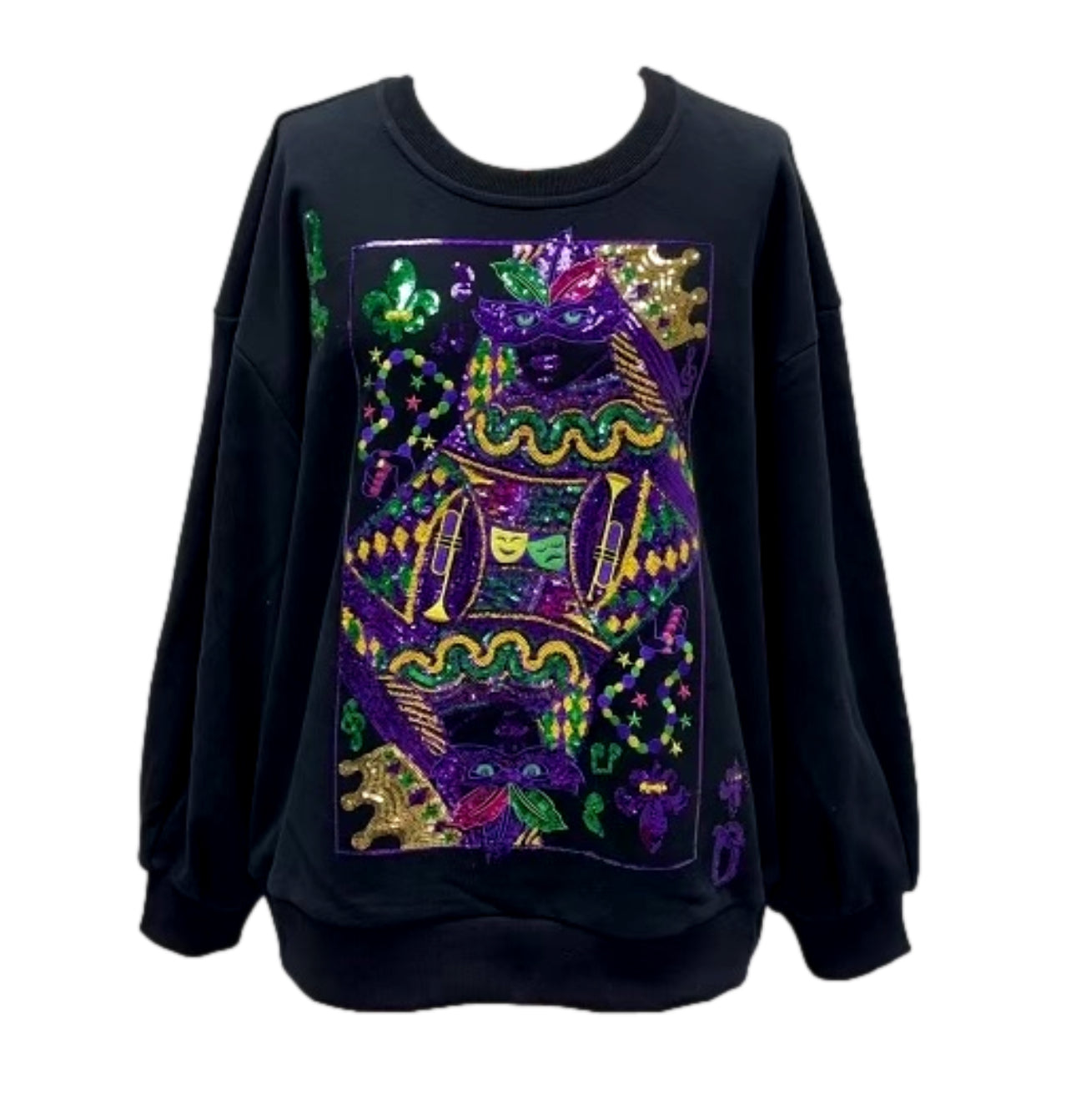 Mardi Gras Queen Card Sweatshirt