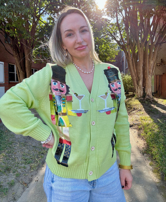 Green Martini Nutcracker Cardigan