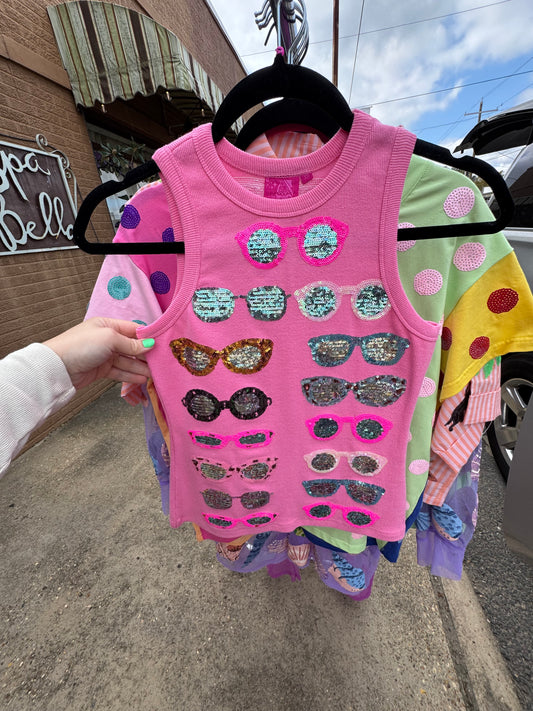 Pink Sunglasses Tank
