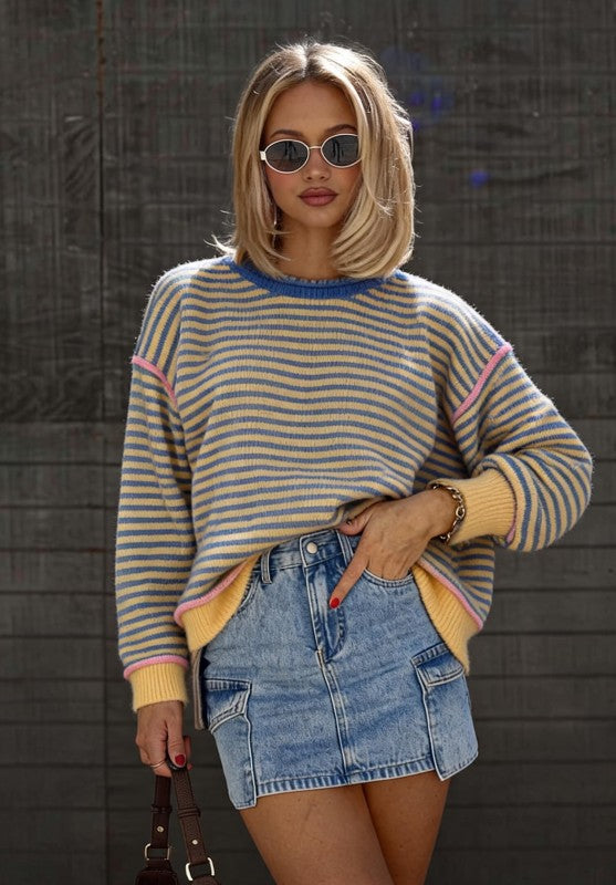 Buttercream Striped Sweater