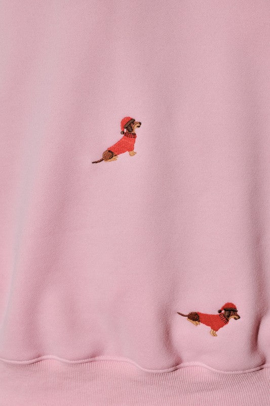 Santa Weenie Pink Sweatshirt