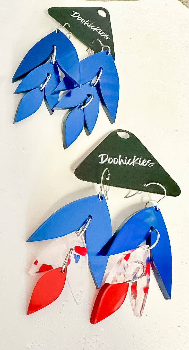 RWB Confetti Earrings by Sandy & Rizzo