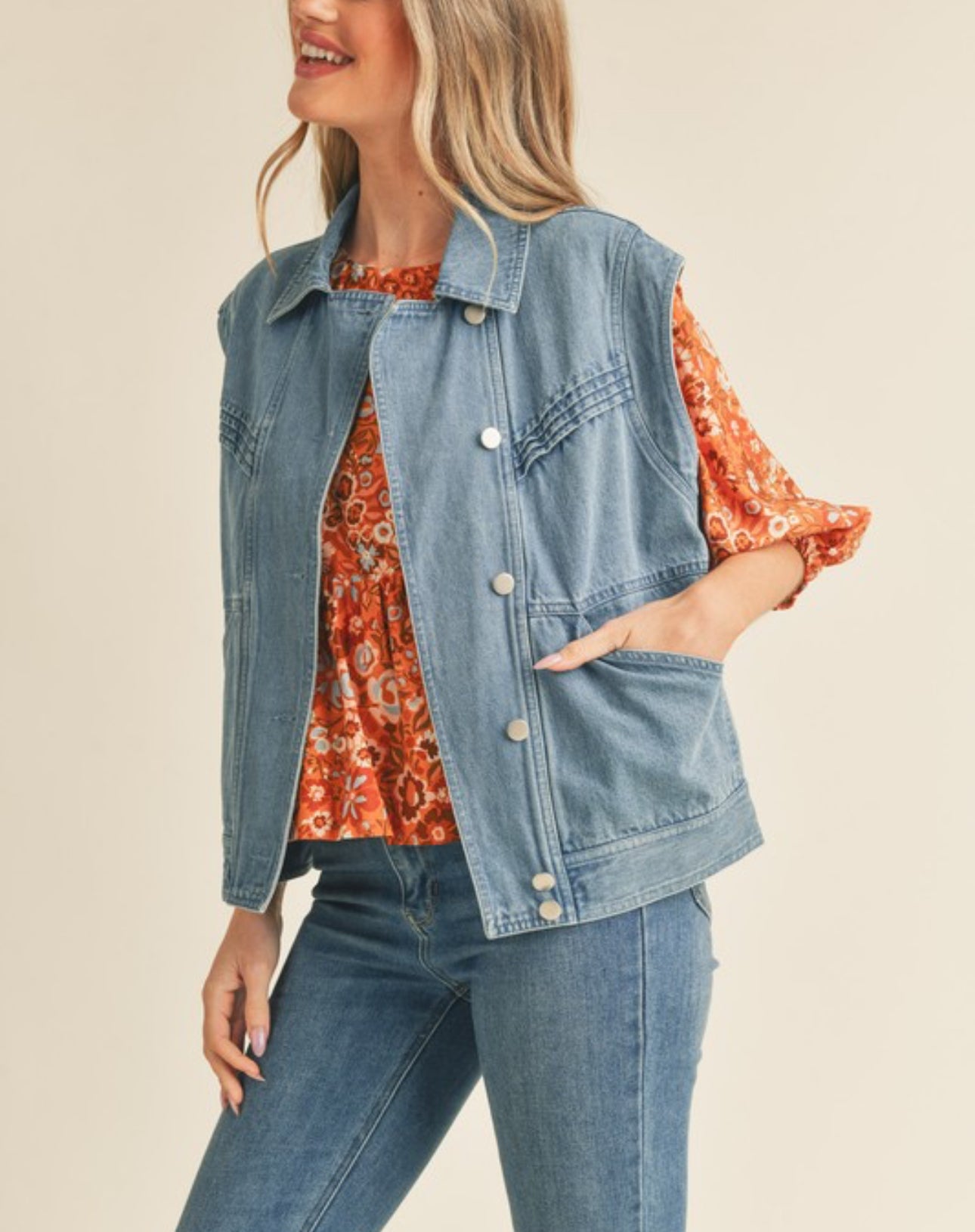 Oversized Denim Vest