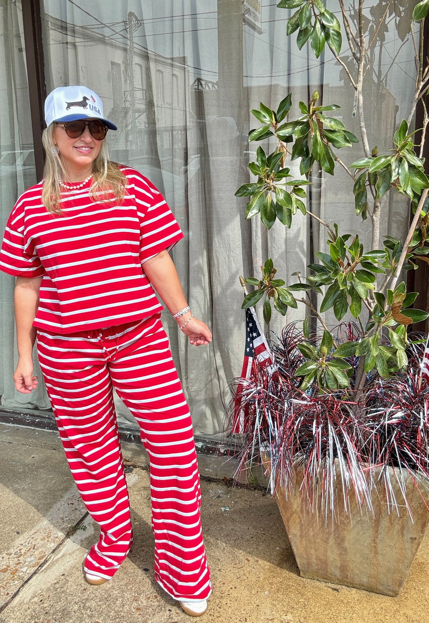 Tomato Blue Striped Pants