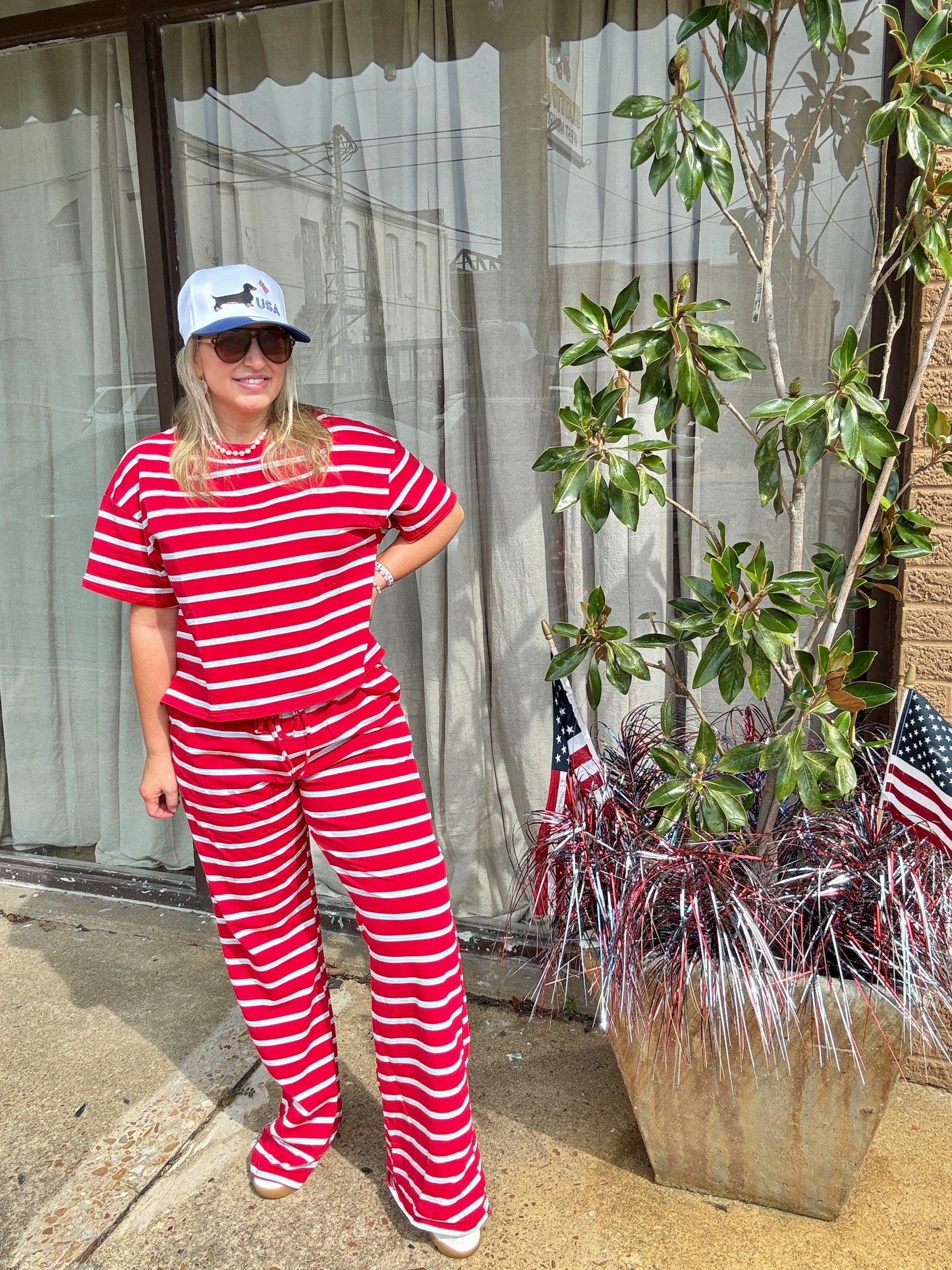 Tomato Blue Striped Pants