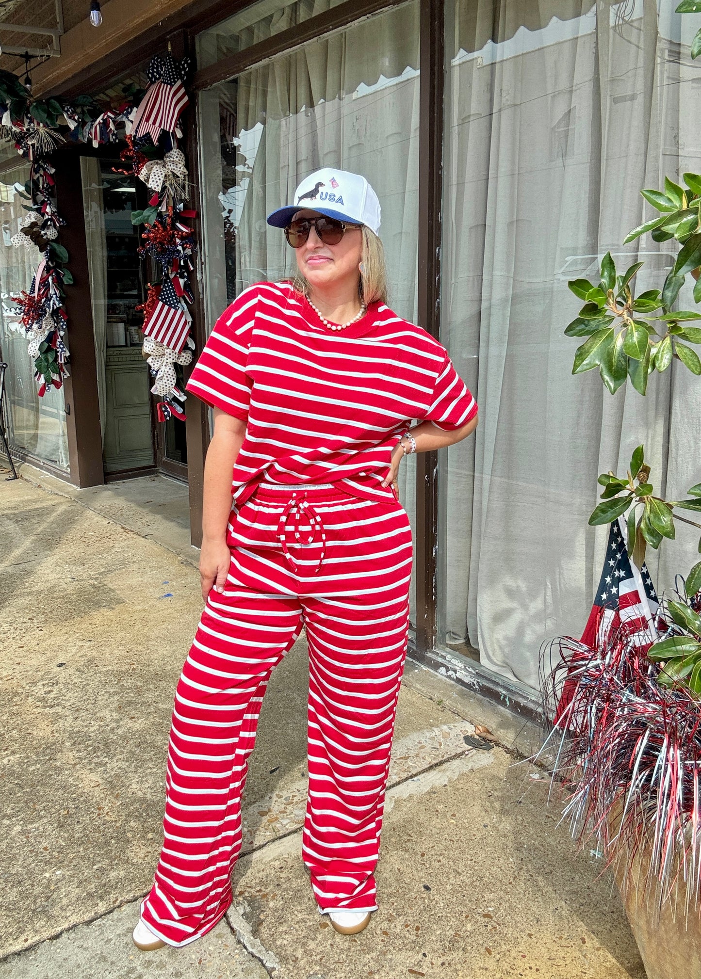 Tomato Blue Striped Pants