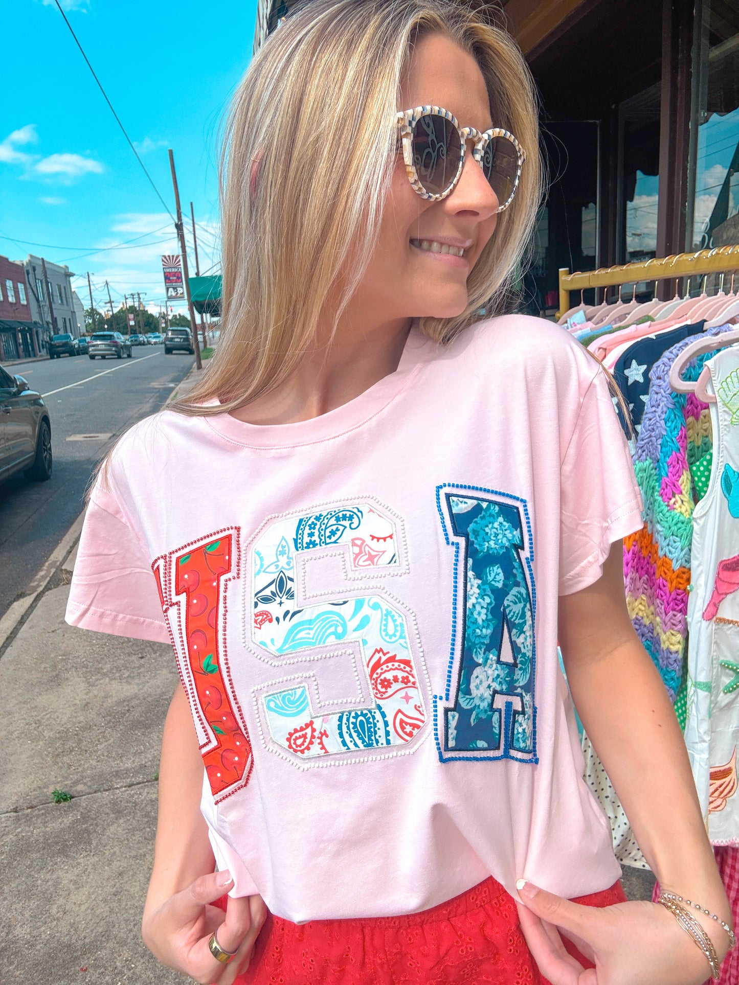 USA Pink Bandana Tee