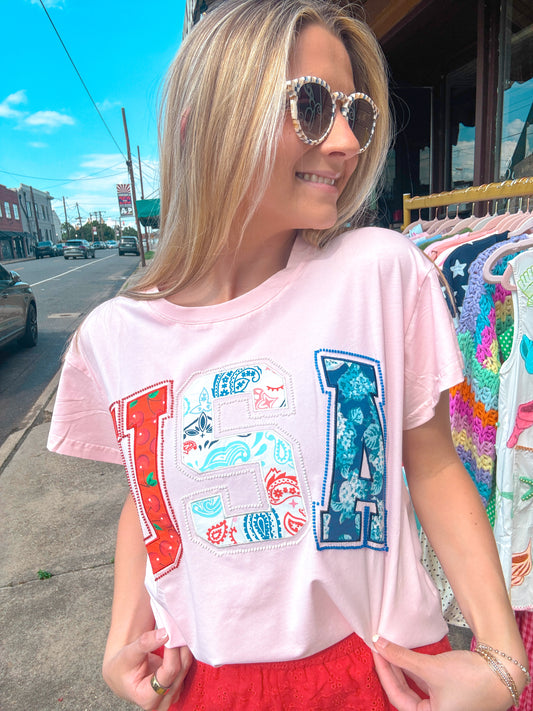 USA Pink Bandana Tee