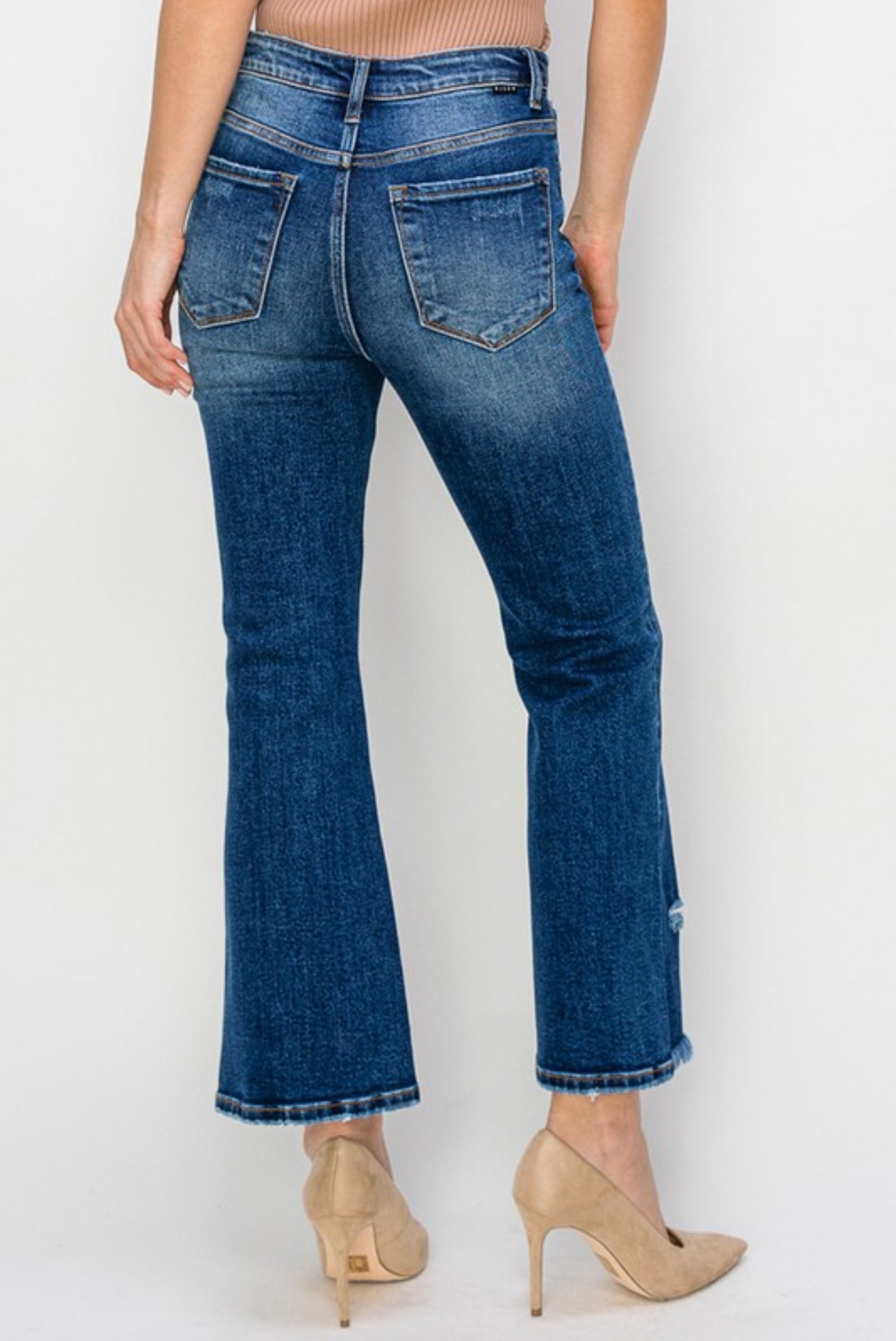 Risen High Rise Crop Flare Jeans