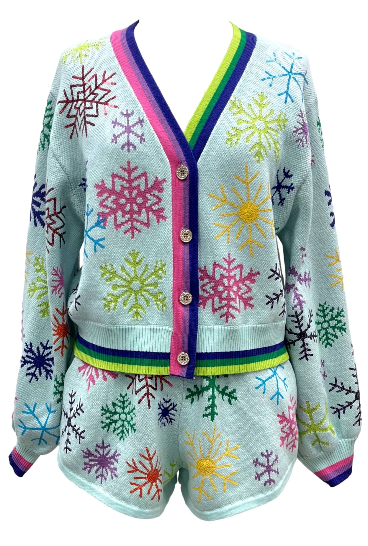 Rainbow Snowflake Cardigan