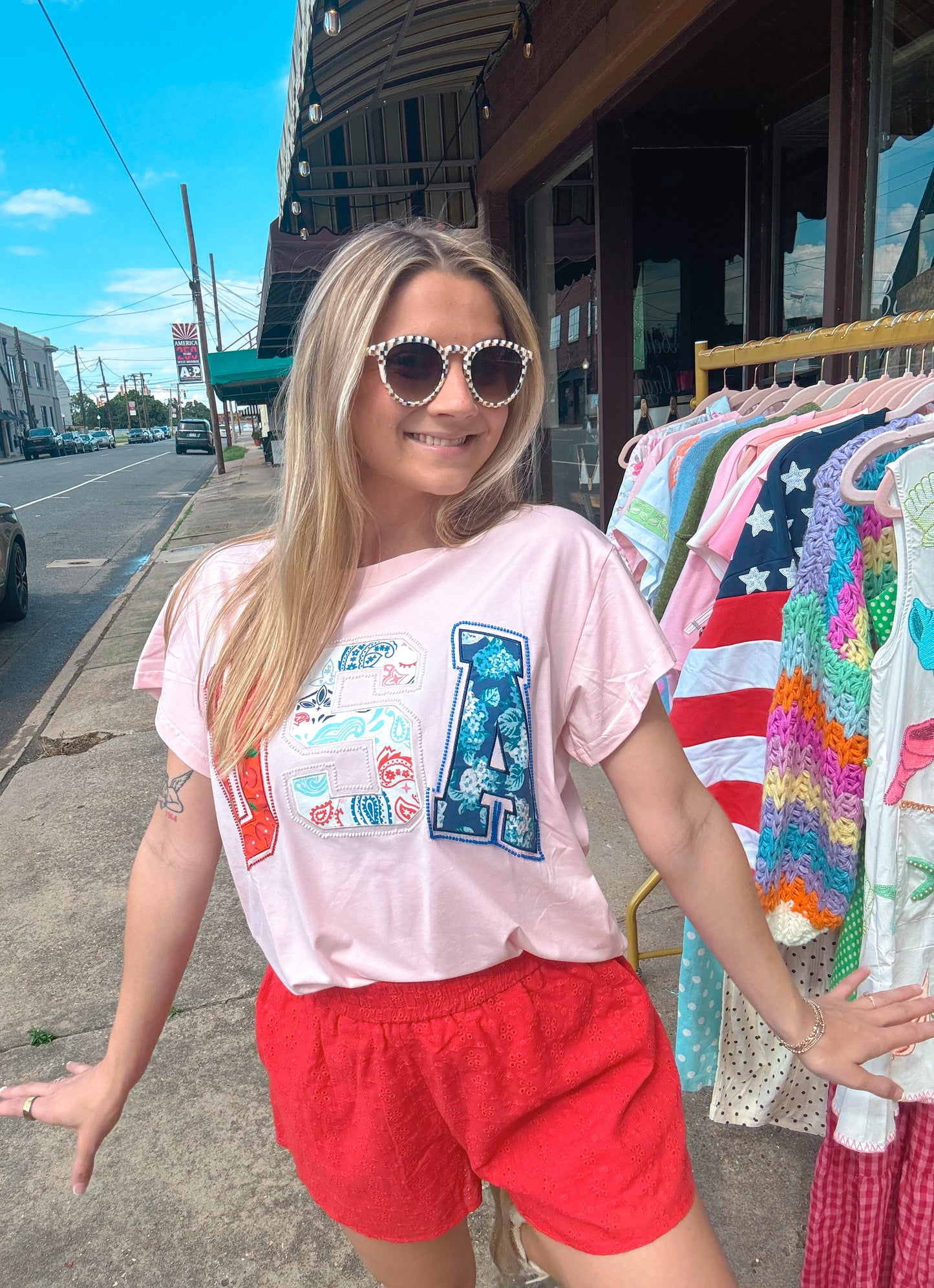 USA Pink Bandana Tee