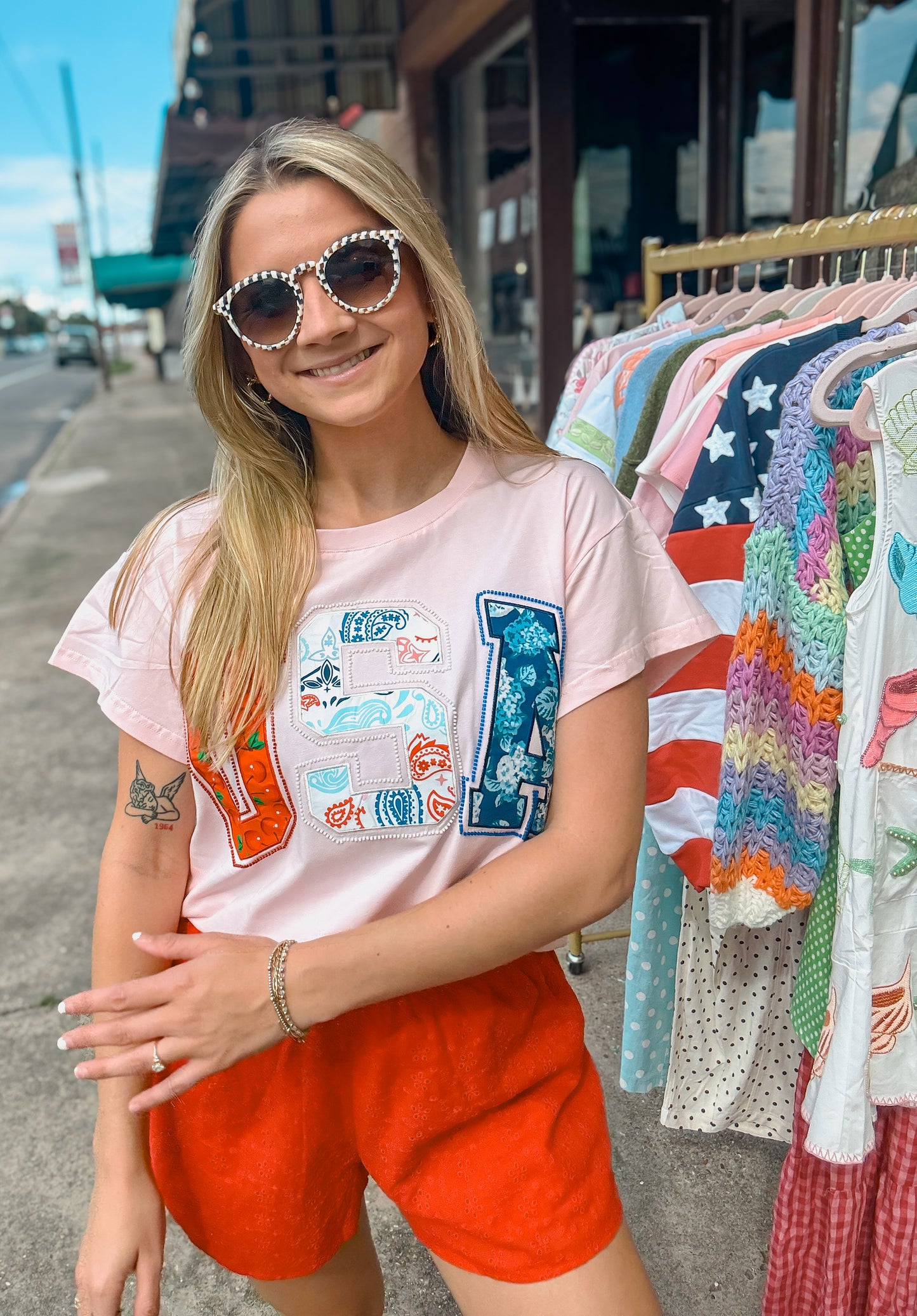 USA Pink Bandana Tee