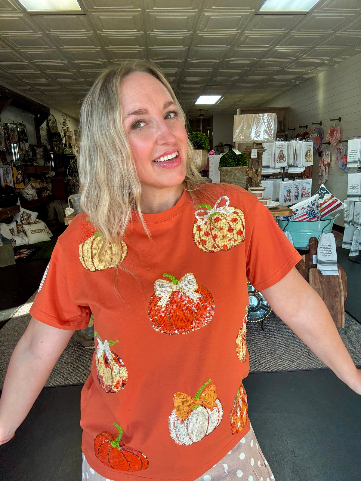 Prettiest Pumpkin in the Patch sequin tee