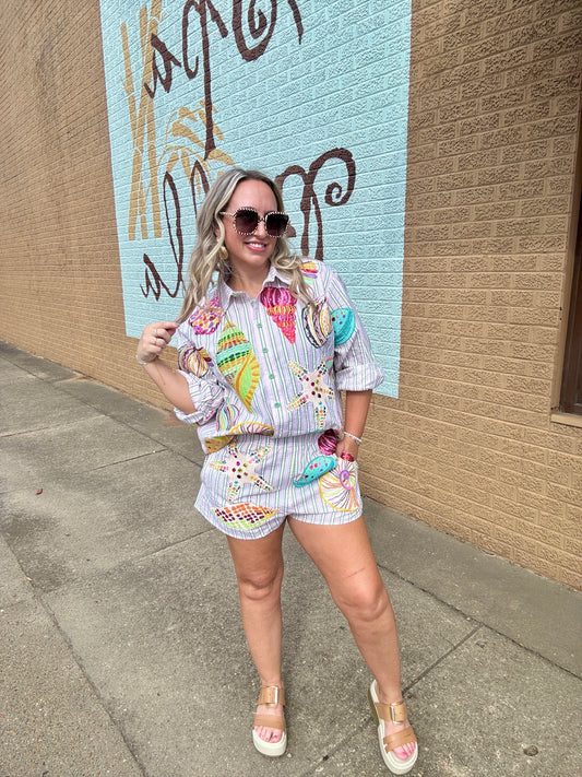 Striped Multi Shell Long Sleeve Top