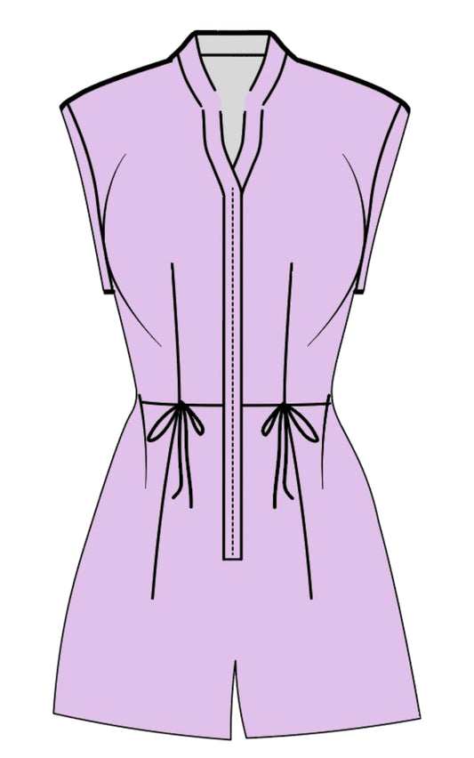 Lavender QOS Rhinestone Romper Preorder