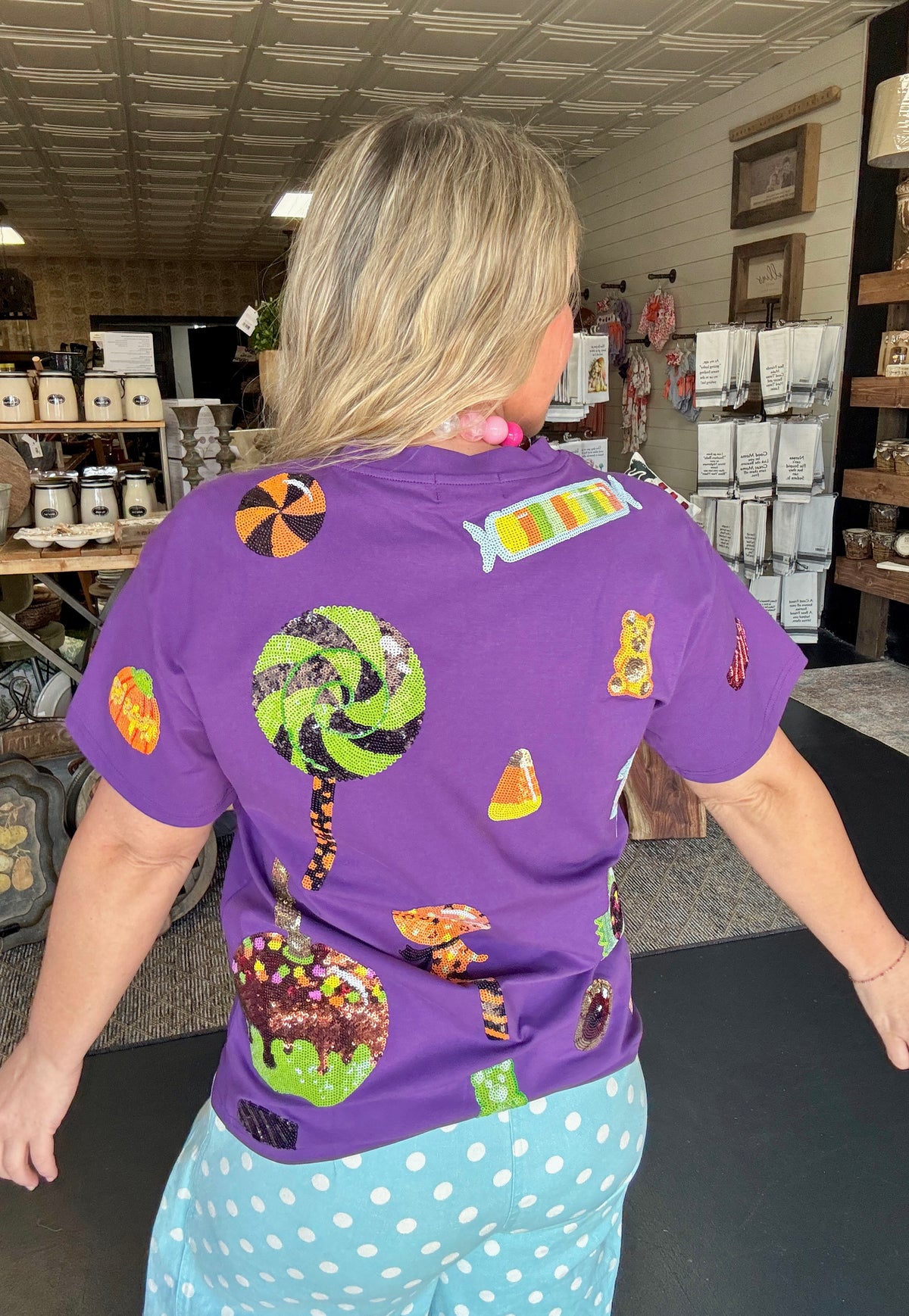 Halloween Candy Purple Tee