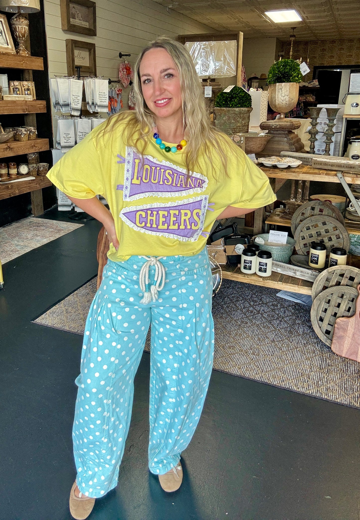 Yellow Louisiana Pennant Tee