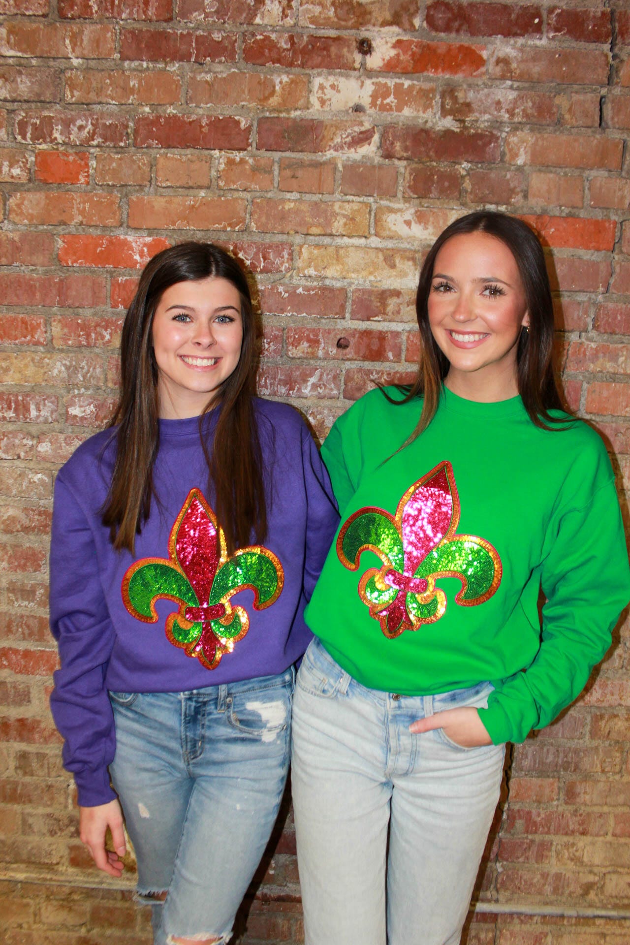 Fleur de Lis Sequin Sweatshirt