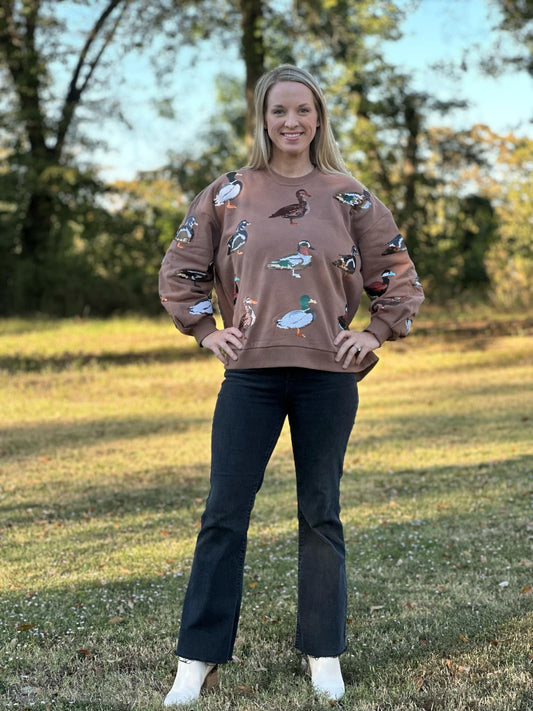 Brown Scattered Duck Sweatshirt