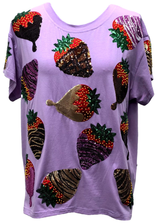 Purple Chocolate Covered Strawberries Tee