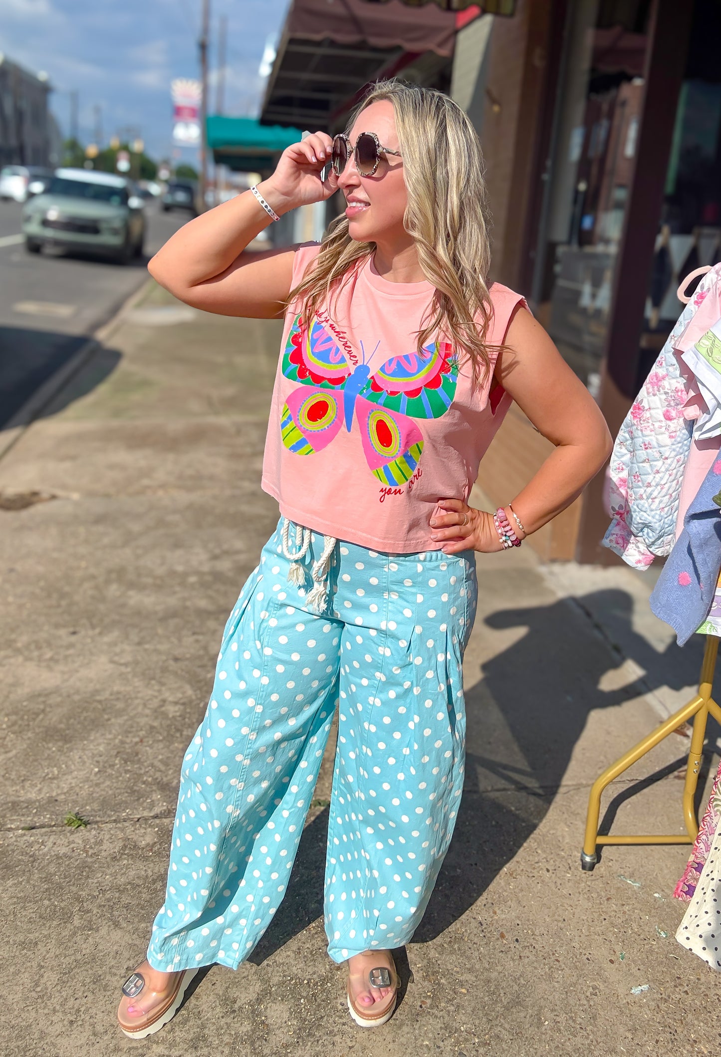 Polka Dot Pleated Pants