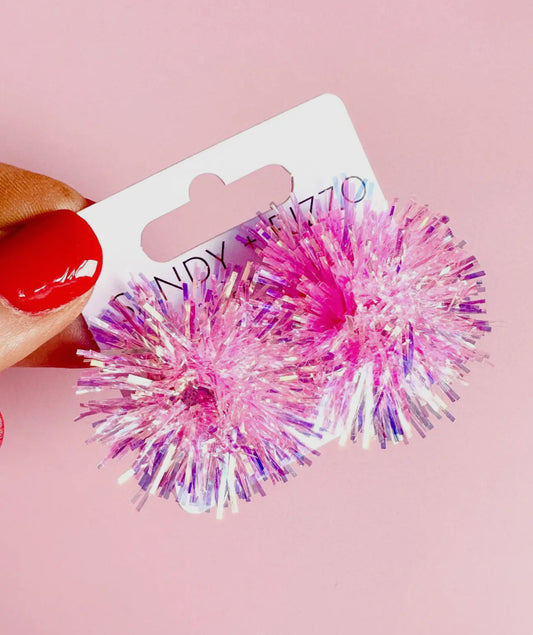 Party Pink Pom earrings