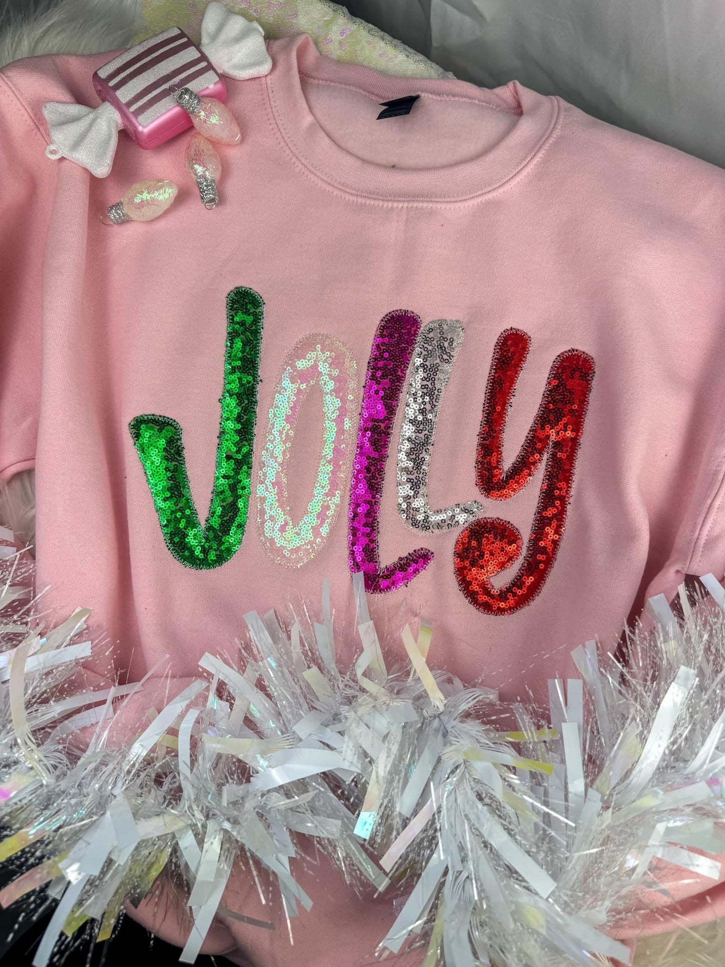 Jolly Pink Sequin Sweatshirt