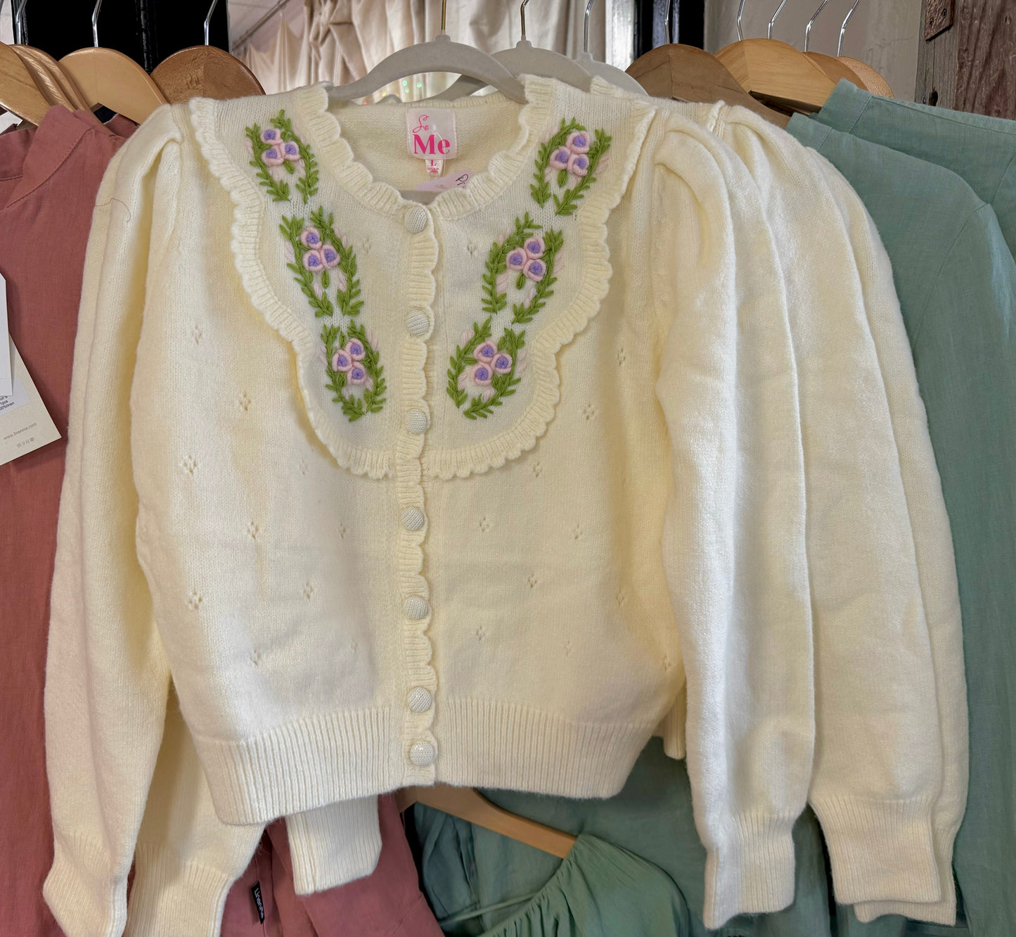 Falling In Love Embroidered Cardigan