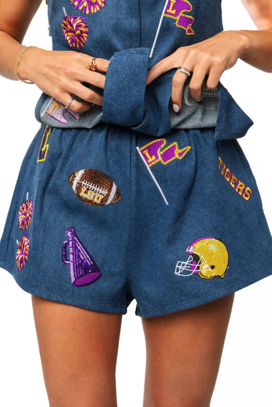 LSU Licensed Denim Gameday Icon Shorts