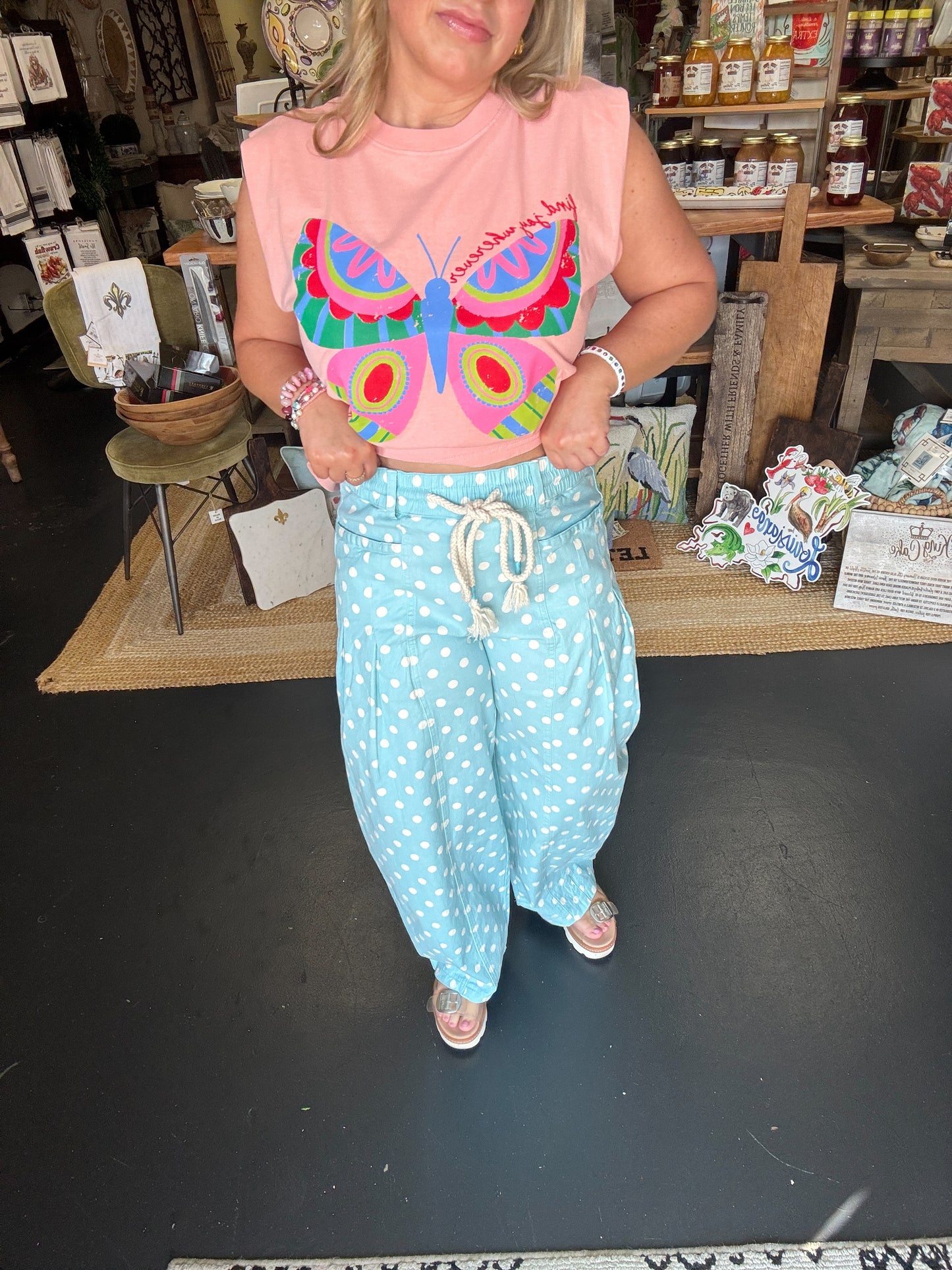 Polka Dot Pleated Pants