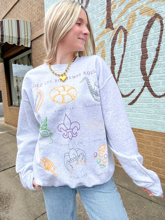 Mardi Gras Collage Sweatshirt