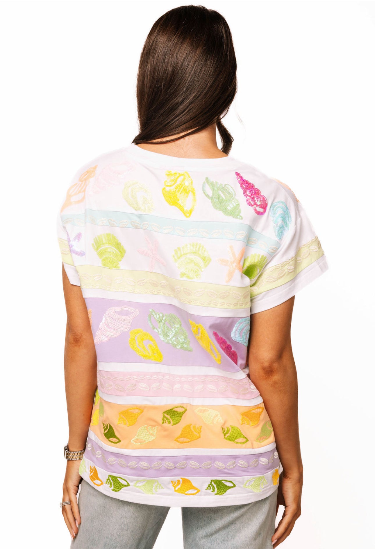 Colorblock Stripe Shell Tee