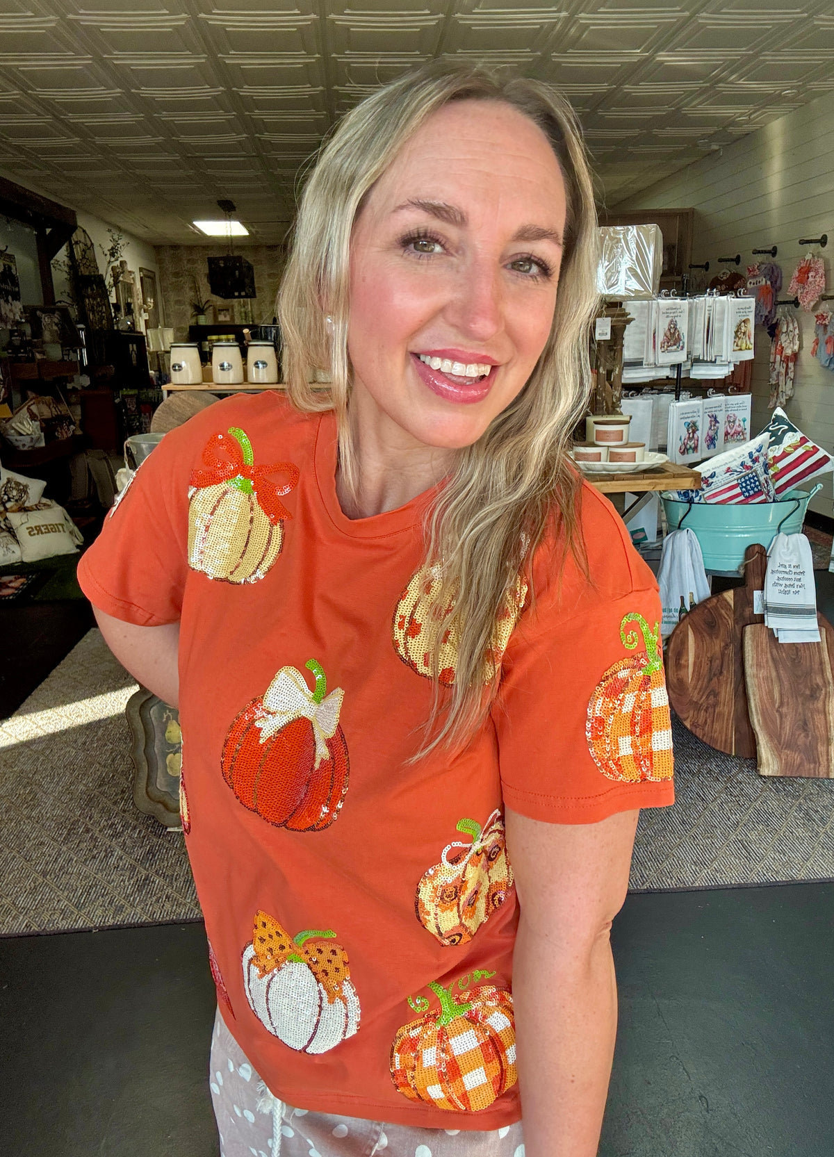 Prettiest Pumpkin in the Patch sequin tee