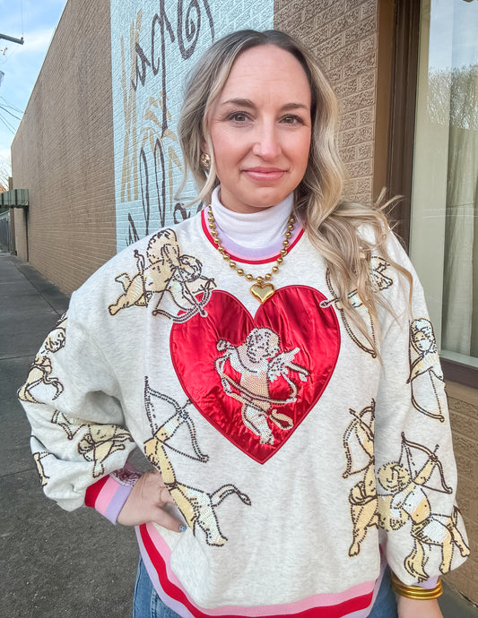 Grey Vintage Cupid Sweatshirt