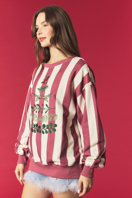 Burgundy Striped Christmas Tree Preorder