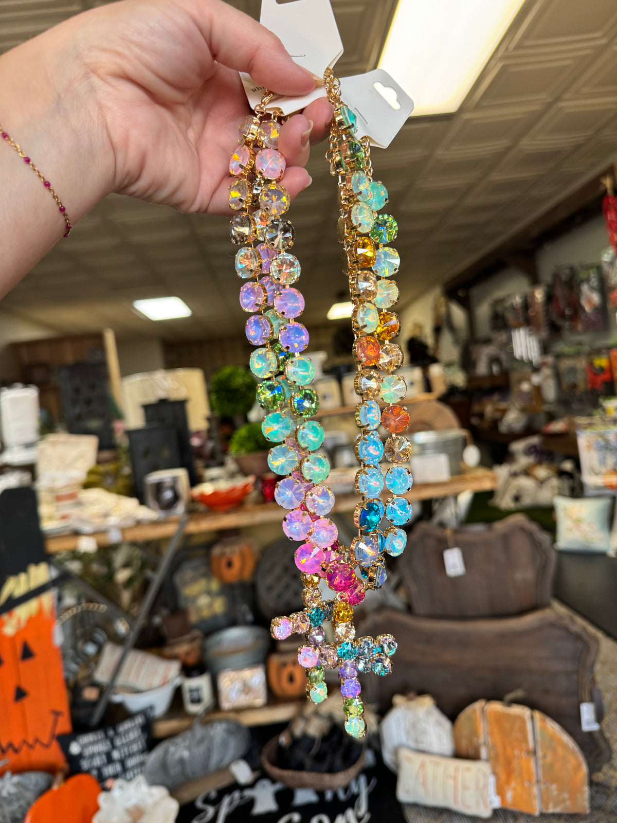 Rhinestone Royalty Cross Necklace