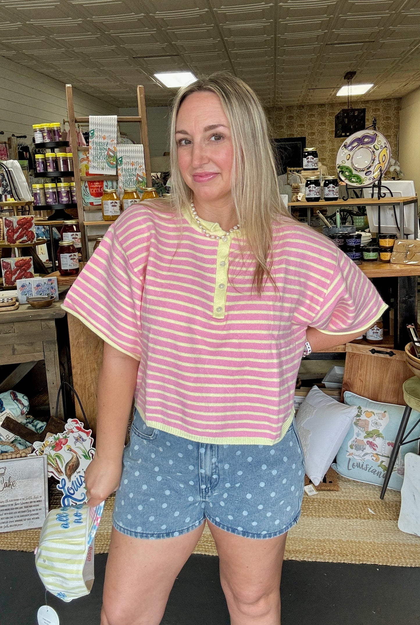 Pink Lemonade Henley