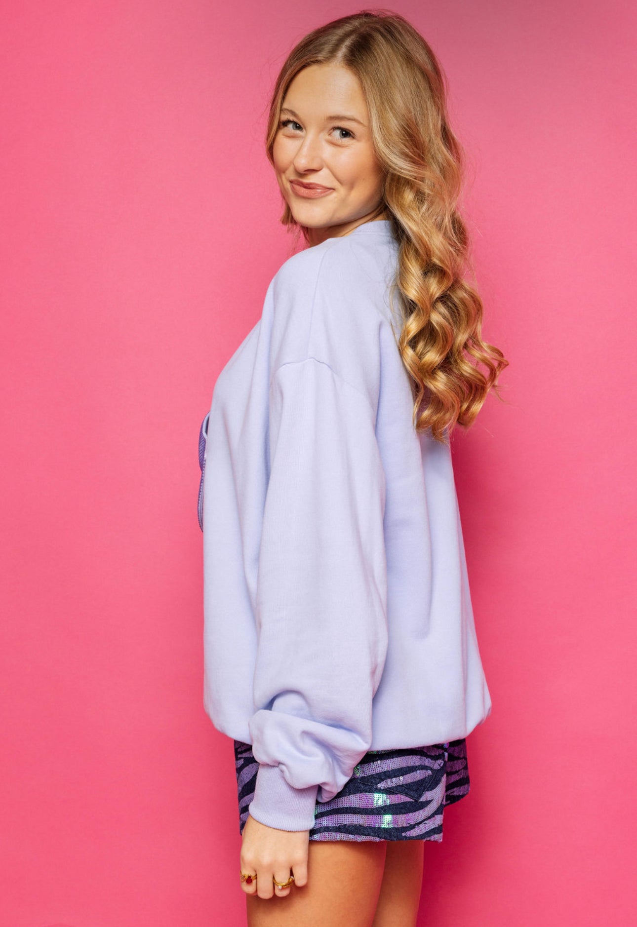 Oversized Bow Powder Blue Top