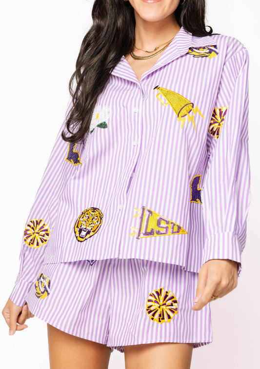 Licensed LSU Mini Icon Button Up Preorder