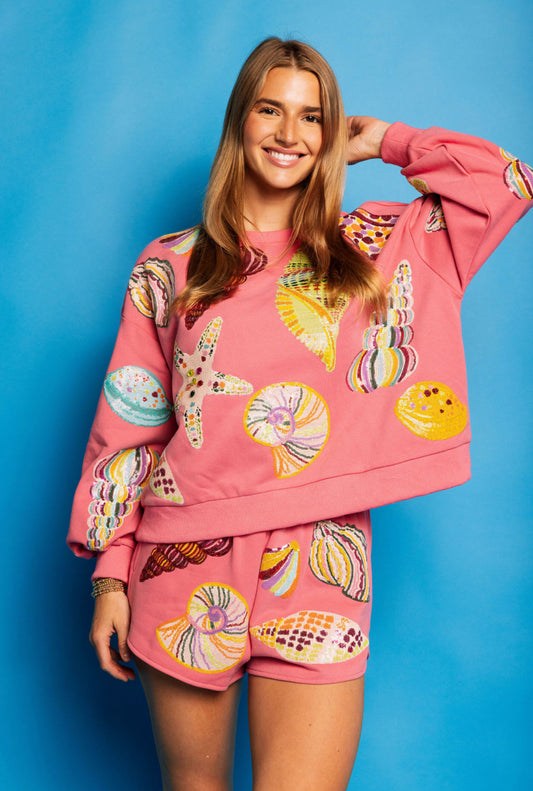 Pink QOS Shell Sweatshirt